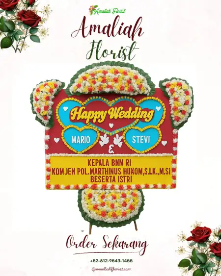 Papan Bunga Pernikahan Briyan